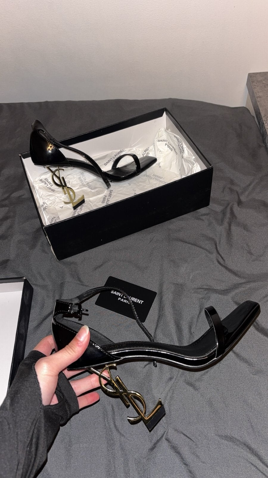 Originele Saint Laurent YSL Opyum Heels – maat 36, Zwart, Overige typen, Ophalen of Verzenden, Zo goed als nieuw