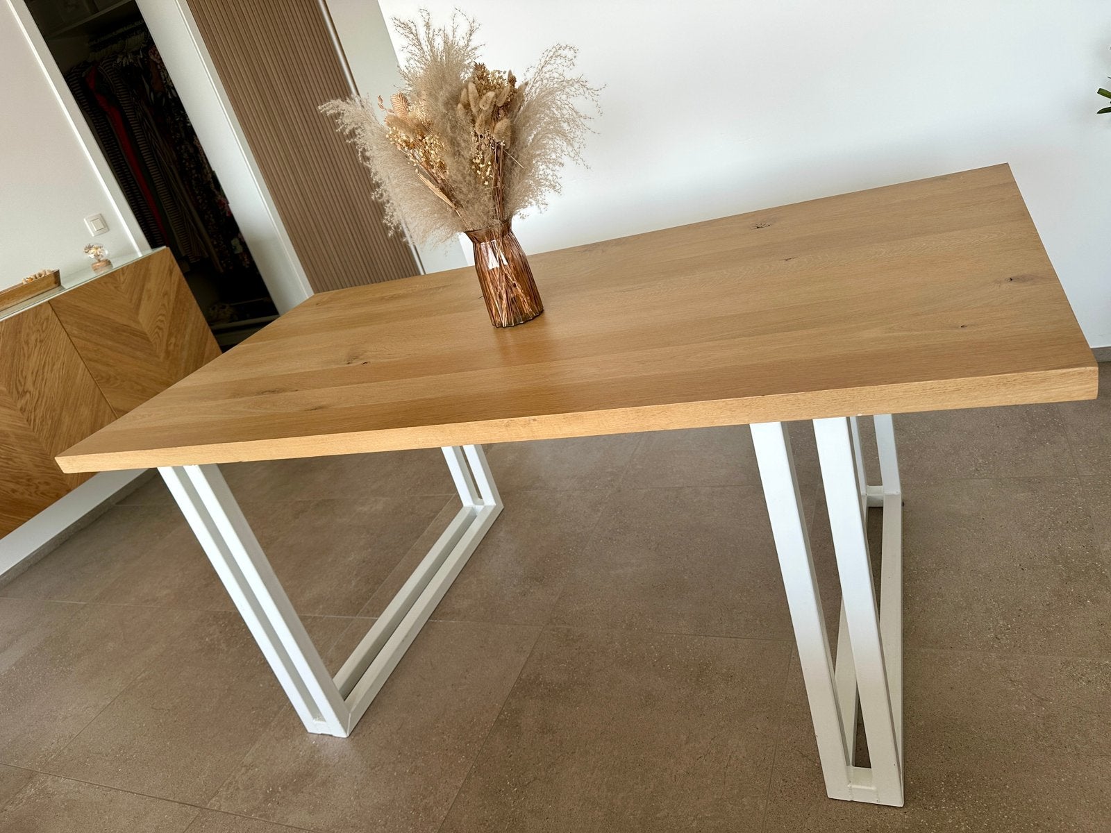 Table à manger en véritable chêne massif – 180  90 cm, Enlèvement, Comme neuf, Chêne