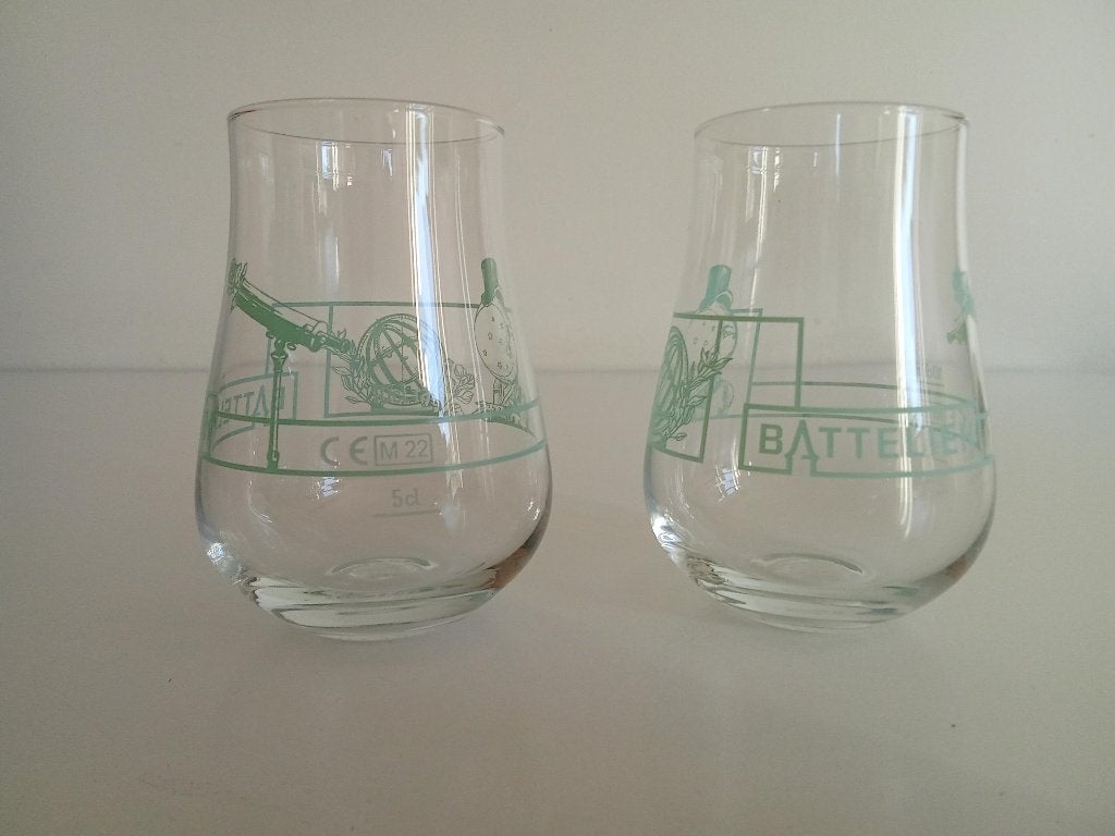 Batteliek degustatieglazen (5 cl) – Collectie Het Anker, Verzamelen, Ophalen, Zo goed als nieuw, Glas of Glazen, Overige merken