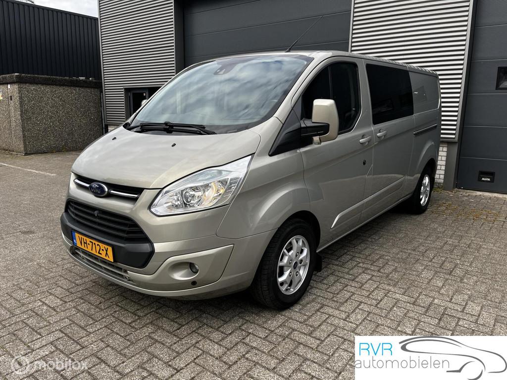 Ford Transit Custom 330 2.2 TDCI L2H1 Limited DC, Auto's, Voorwielaandrijving, Gebruikt, Zwart, 4 cilinders