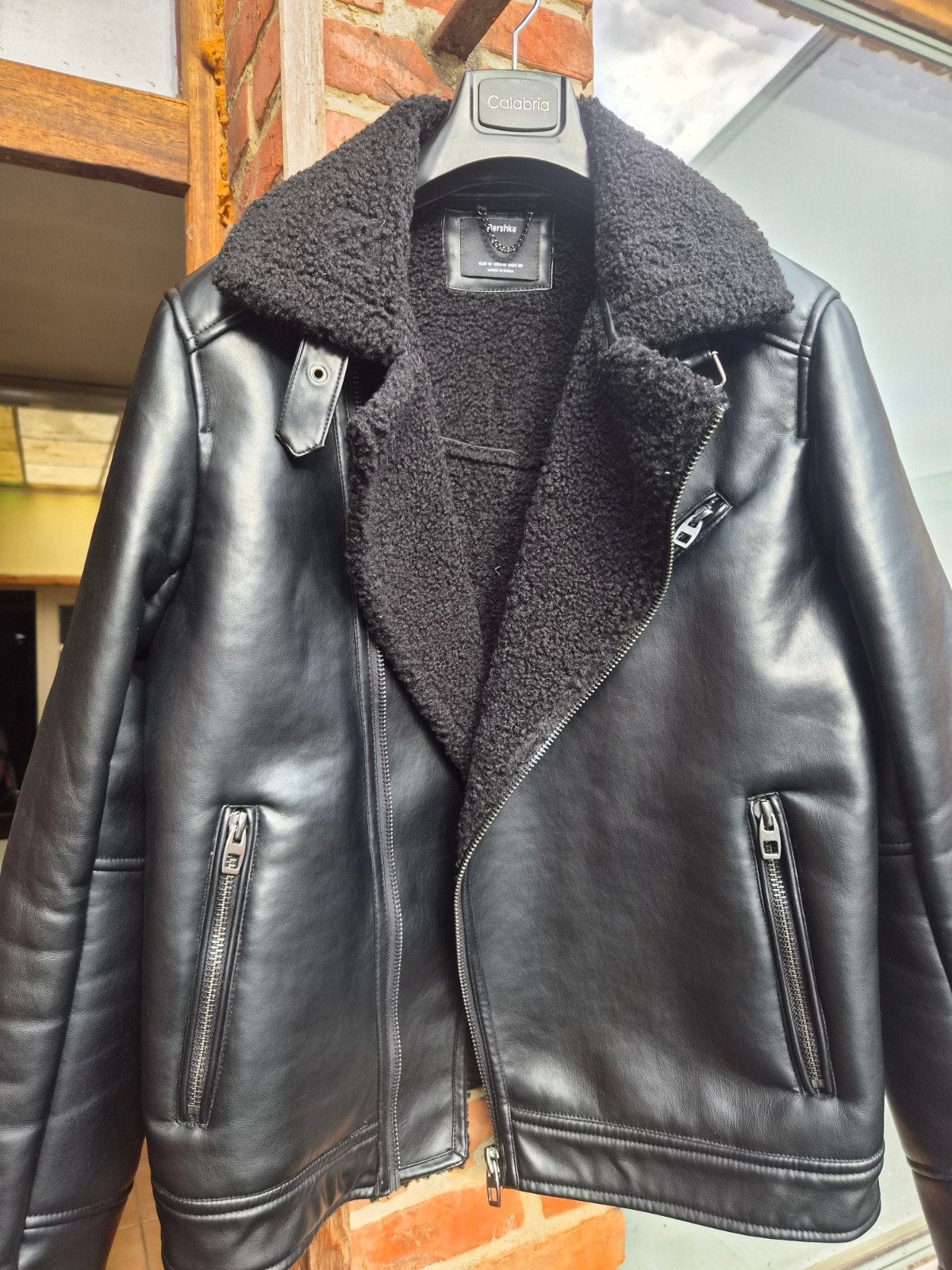 Veste en cuir noire - Bershka, Ophalen, Zo goed als nieuw, Maat 48/50 (M), Bershka