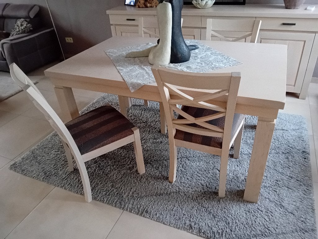 Table et chaises, Maison & Meubles, Tables | Tables à manger, Teck, 100 à 150 cm, Quatre personnes, Enlèvement