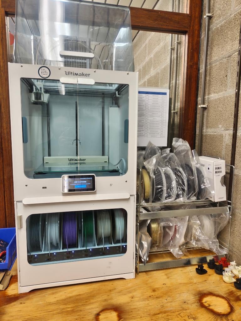 Imprimante 3D Ultimaker S5 Pro Bundle + Accessoires, Computers en Software, Gebruikt, Ingebouwde Wi-Fi, Ultimaker, Ophalen of Verzenden