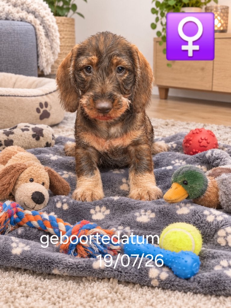 ruwhaar teckel pups, Dieren en Toebehoren, België, 15 weken tot 1 jaar, Dwerg, CDV (hondenziekte)