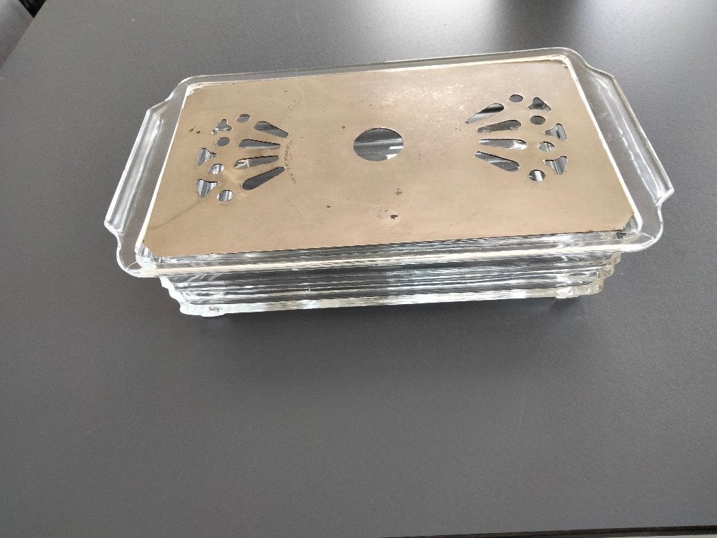Vintage Chauffe plat en verre 31 X 18 cm, Autres types, Enlèvement, Utilisé, Verre