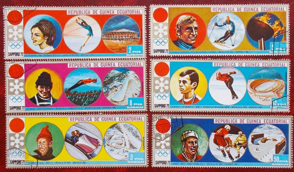 Olympische Spelen Sapporo 1972 (Japan), Postzegels en Munten, Verzenden, Gestempeld, Sport