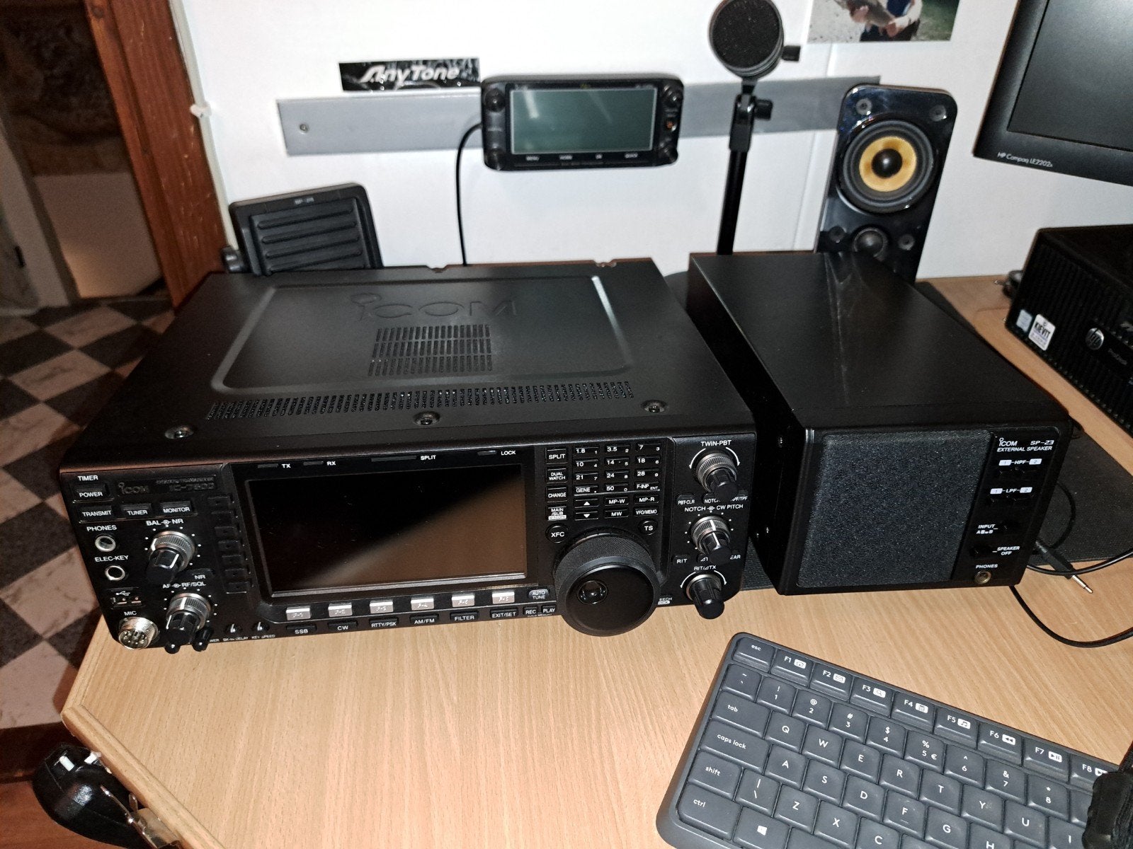 Icom IC-7600 met SP23 speaker nieuwstaat!, Enlèvement ou Envoi, Comme neuf, Émetteur et Récepteur