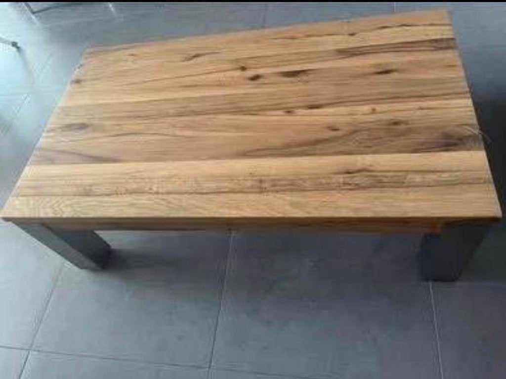 Table basse en bois massif, 100 à 150 cm, Chêne, Comme neuf, Enlèvement