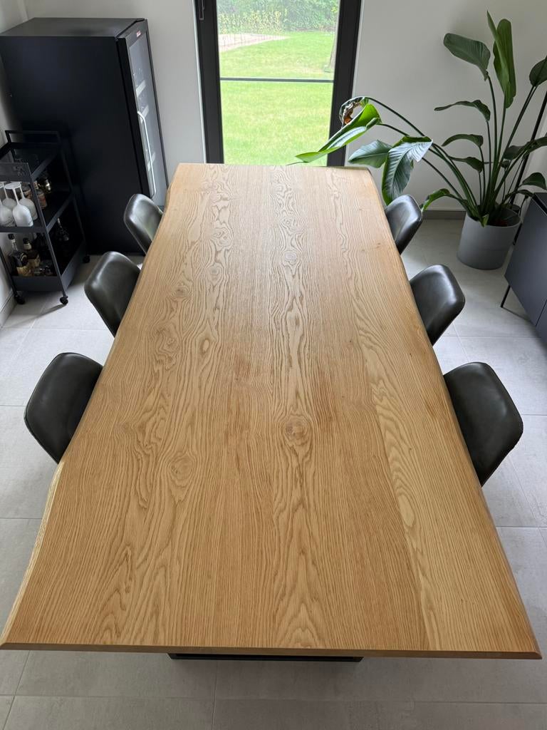 Eettafel + 6 stoelen, Huis en Inrichting, Tafels | Eettafels, Ophalen, Landelijk modern, Eikenhout, Zo goed als nieuw