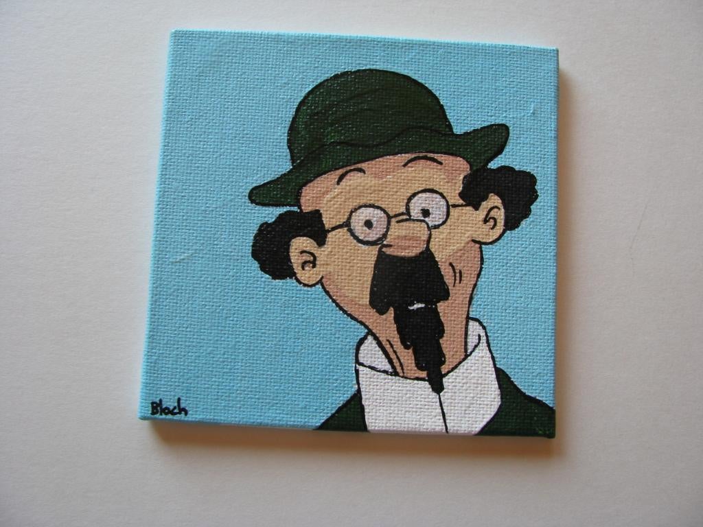 Peinture sur toile-artisanal-Tournesol, Envoi, Tintin, Neuf