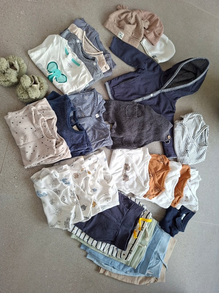 Setje Newborn Jongen (maat 50) 29 stuks, Kinderen en Baby's, Babykleding | Maat 50, Gebruikt, Jongetje, Setje, Ophalen
