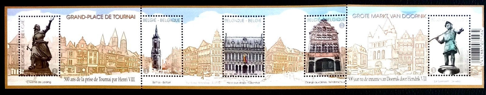 2013 Grand Place de Tournai Bloc MNH **, Neuf, Non oblitéré, Gomme originale, Envoi
