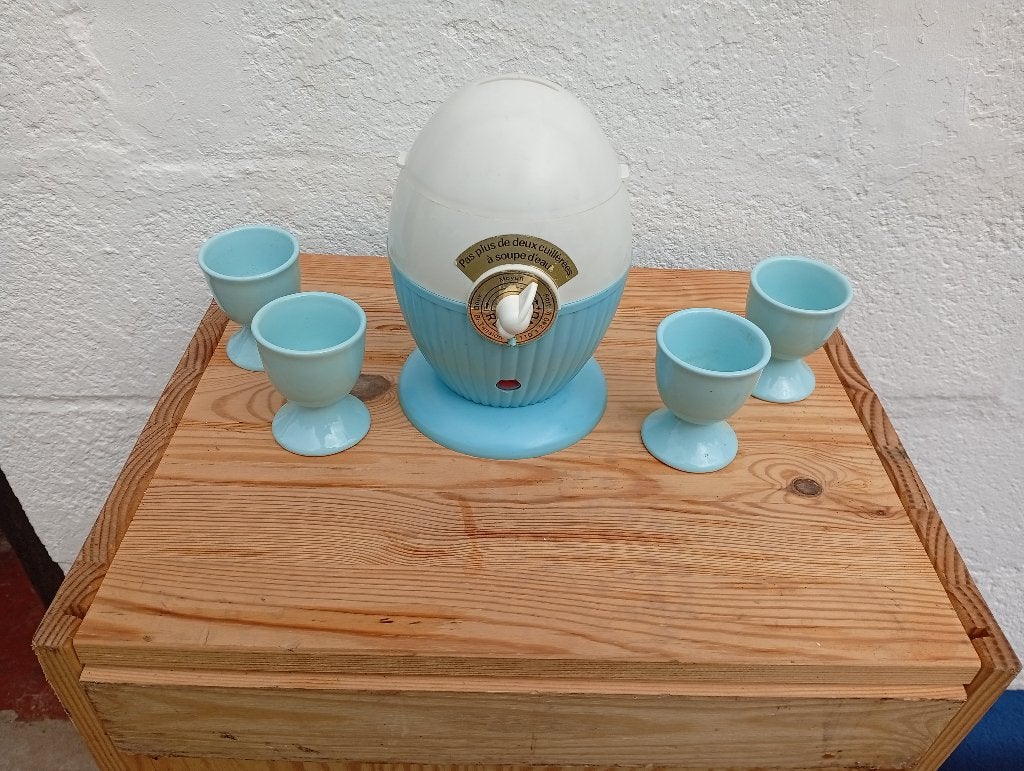 dBb Remond Vintage flessenwarmer + 4 blauwe eierdopjes, Ophalen