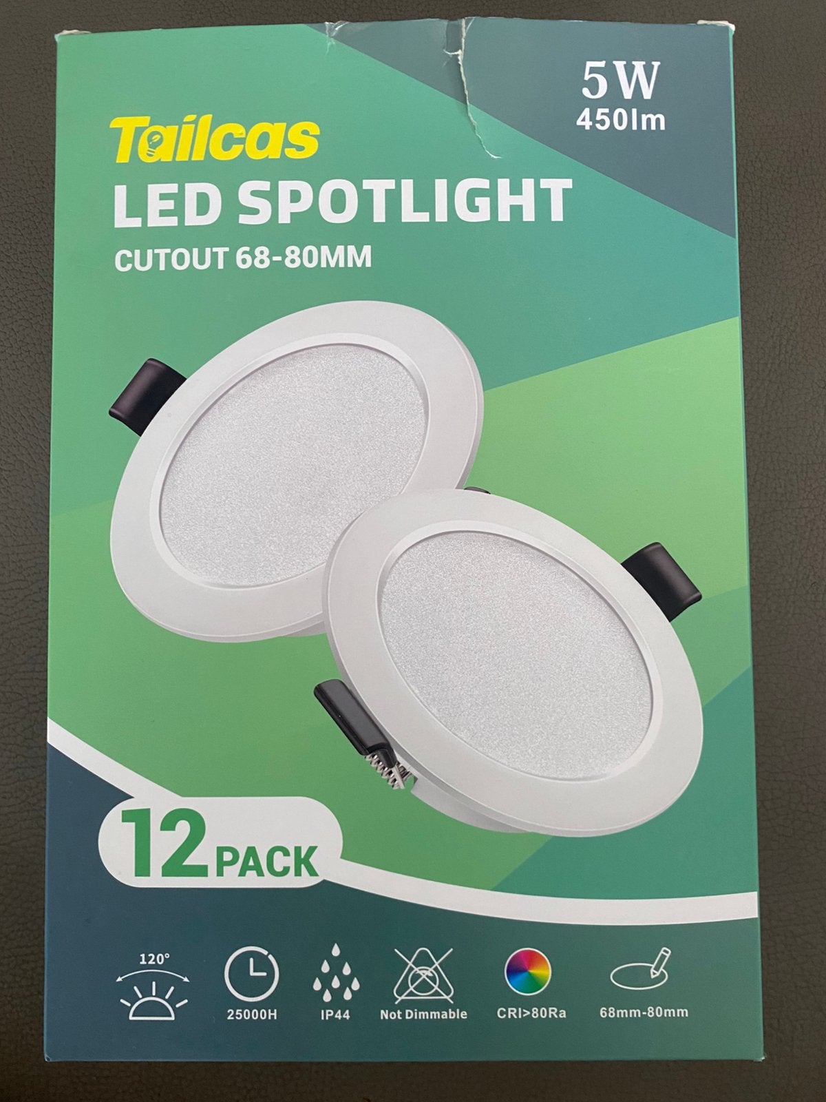 Set 12 st   -    Led spot 5w, Huis en Inrichting, Lampen | Spots, Ophalen, Nieuw, LED, Geschikt voor vochtige ruimtes