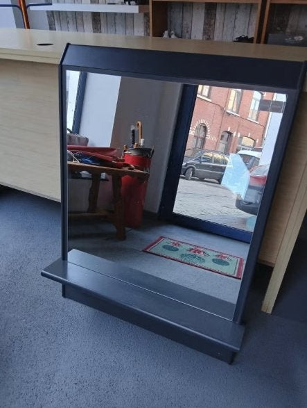 Spiegel grijze kader, Ophalen of Verzenden, Rechthoekig, 50 tot 100 cm, Minder dan 100 cm