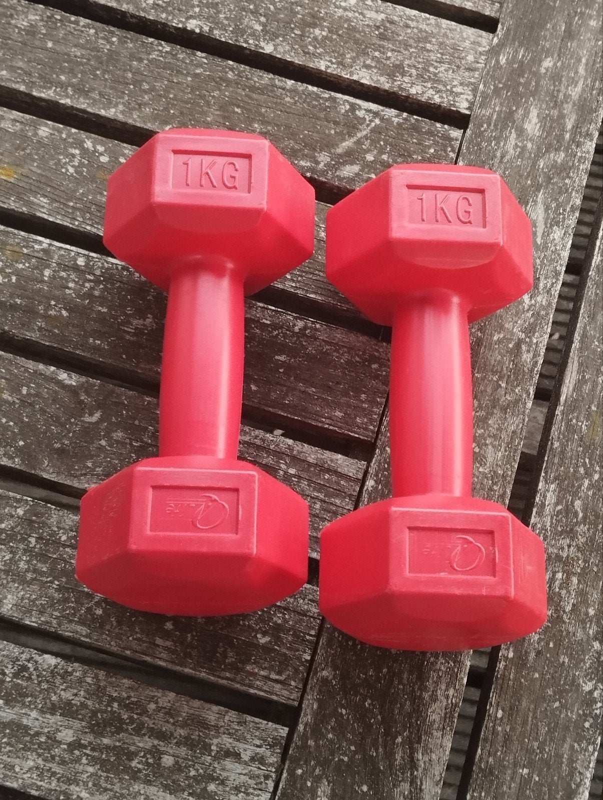 2 halters van 1 kg, Sport en Fitness, Ophalen, Zo goed als nieuw, Armen, Dumbbell
