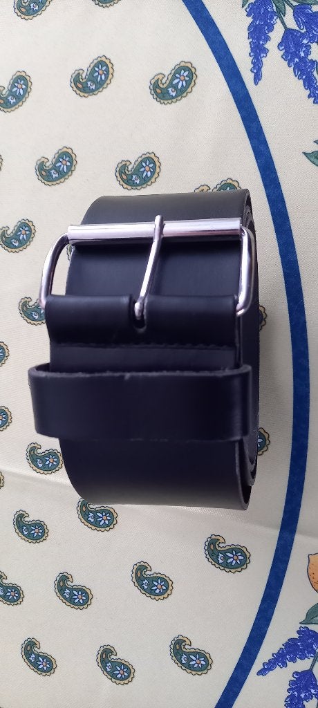 Ceinture noire en cuir véritable, Cuir véritable, Comme neuf, Enlèvement, Ceinture