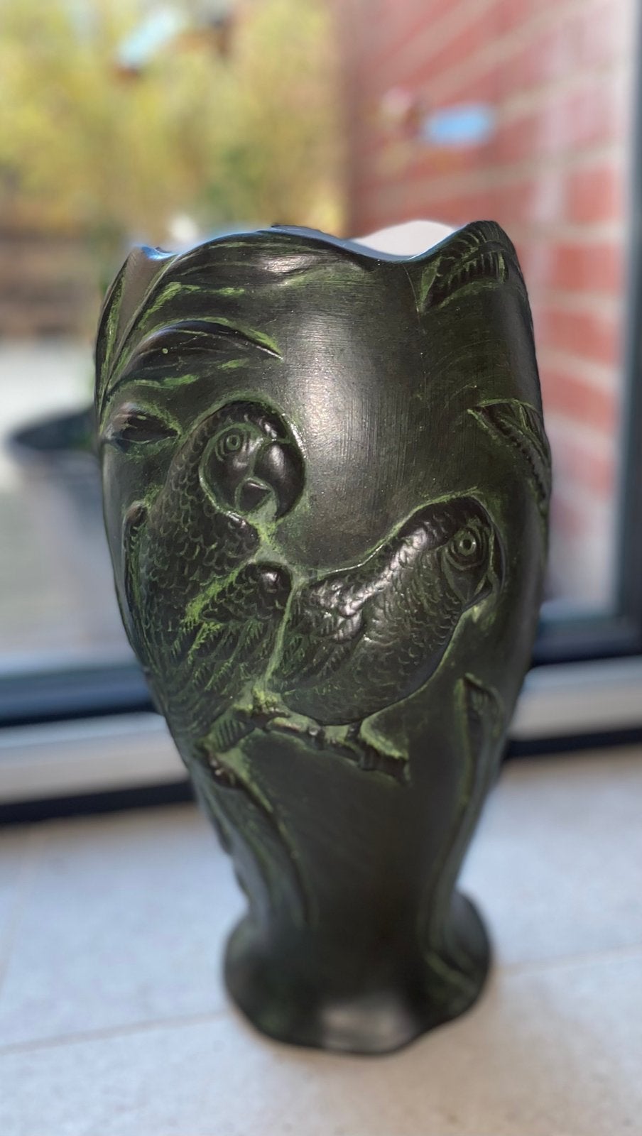 Art Deco keramische vaas — papegaaien, Ophalen