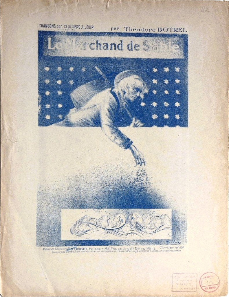 Henri Patrice Dillon litho "Le Marchand de Sable", Enlèvement, Personnages et figures fantastiques, Lithographie