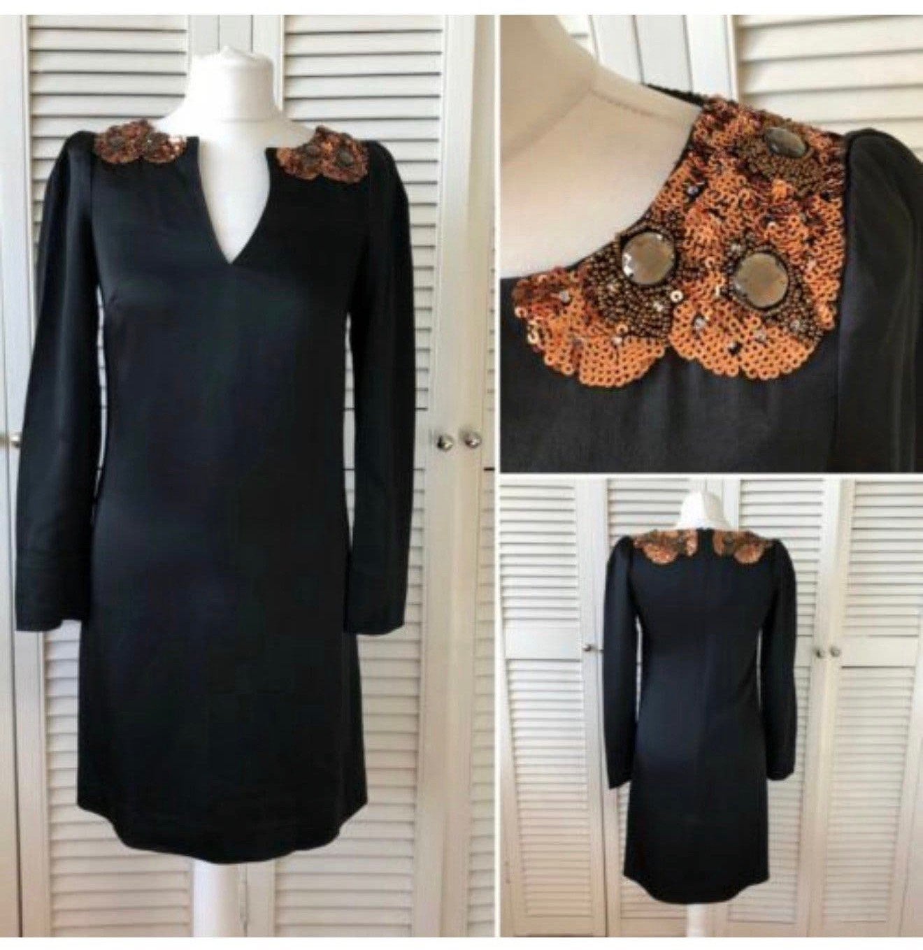 NIEUW Jurk Monsoon 38-M zwart bronze + schouder steentjes, Kleding | Dames, Ophalen of Verzenden, Nieuw, Maat 38/40 (M), Zwart