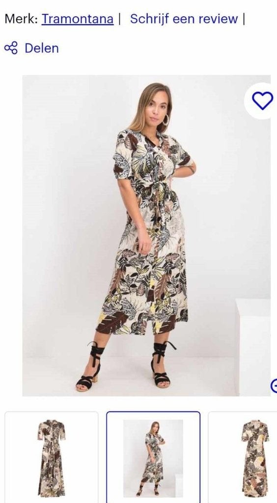 Tramontana maxi jurk, bladprint, M, Kleding | Dames, Jurken, Maat 38/40 (M), Tramontana, Ophalen of Verzenden, Zo goed als nieuw