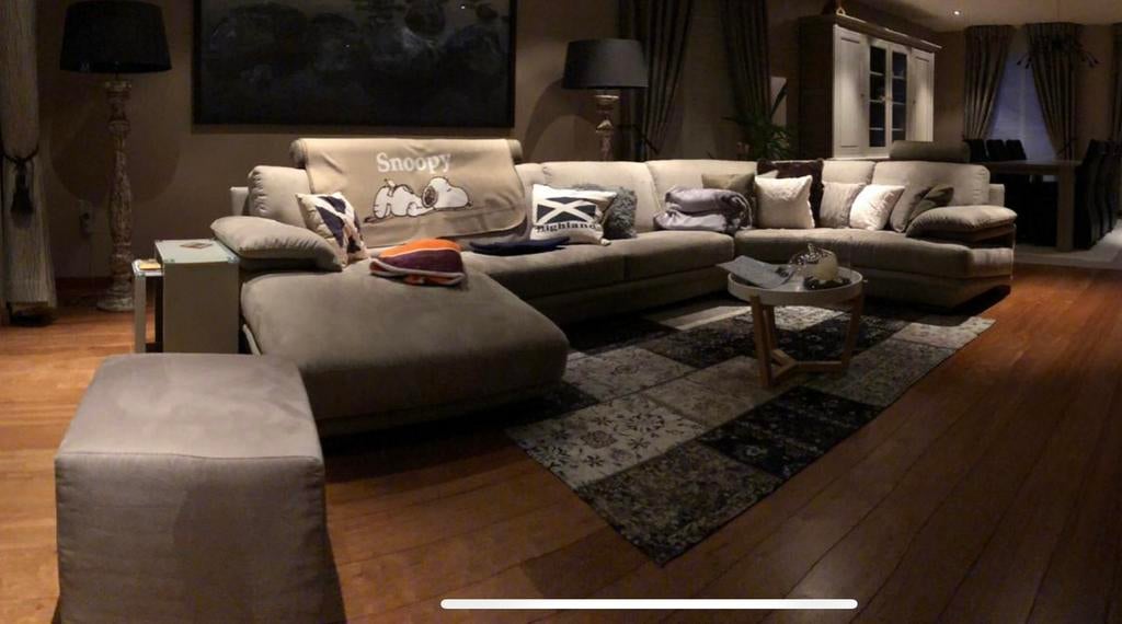 Natuzzi hoeksalon in microvezel, Ophalen, Zo goed als nieuw