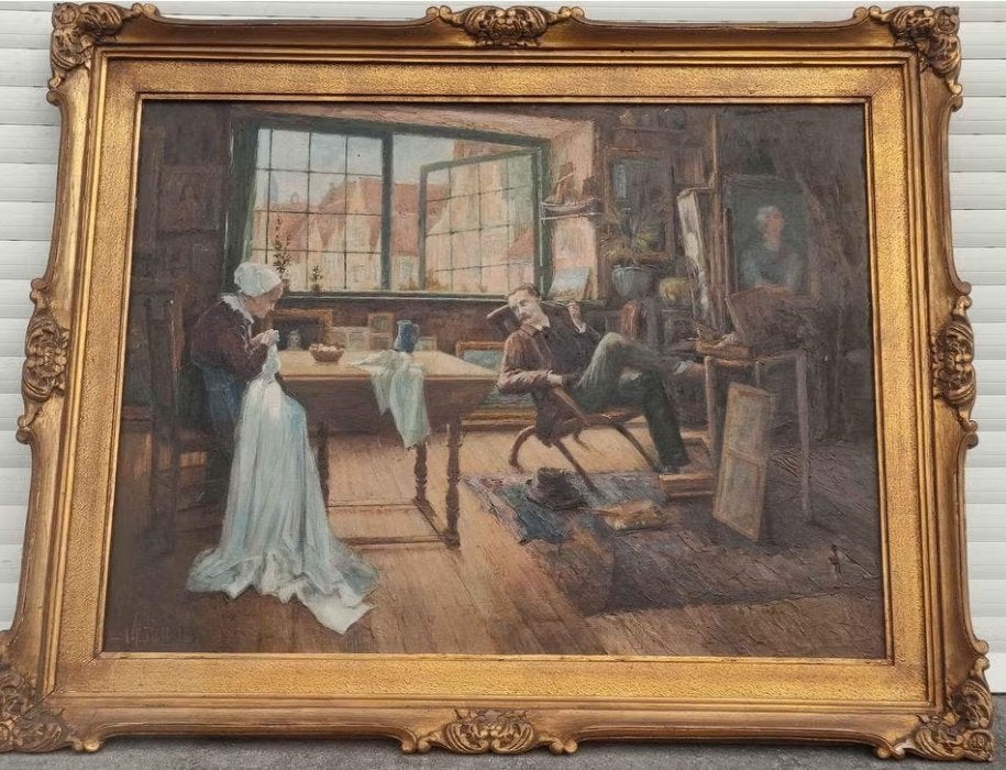 Huile sur toile signe Alfons rubbens ( 1944), Antiek en Kunst, Ophalen, Doek