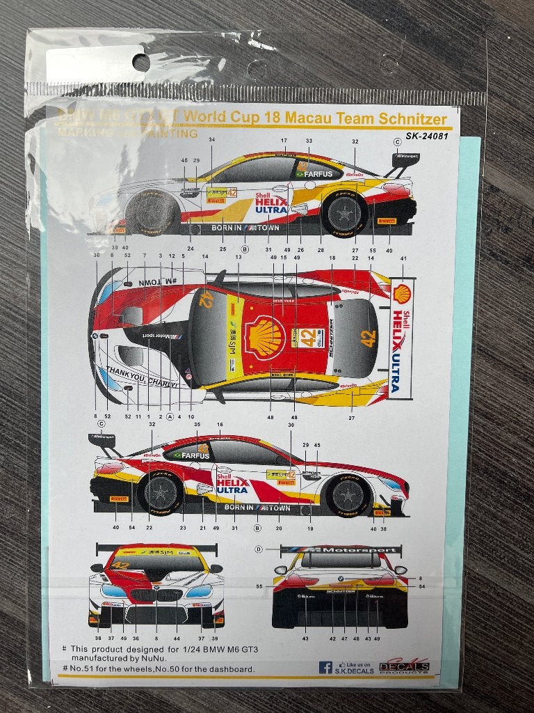 1/24 SK Decals BMW M6, Hobby & Loisirs créatifs, Neuf, Autres marques, Enlèvement ou Envoi, Voiture