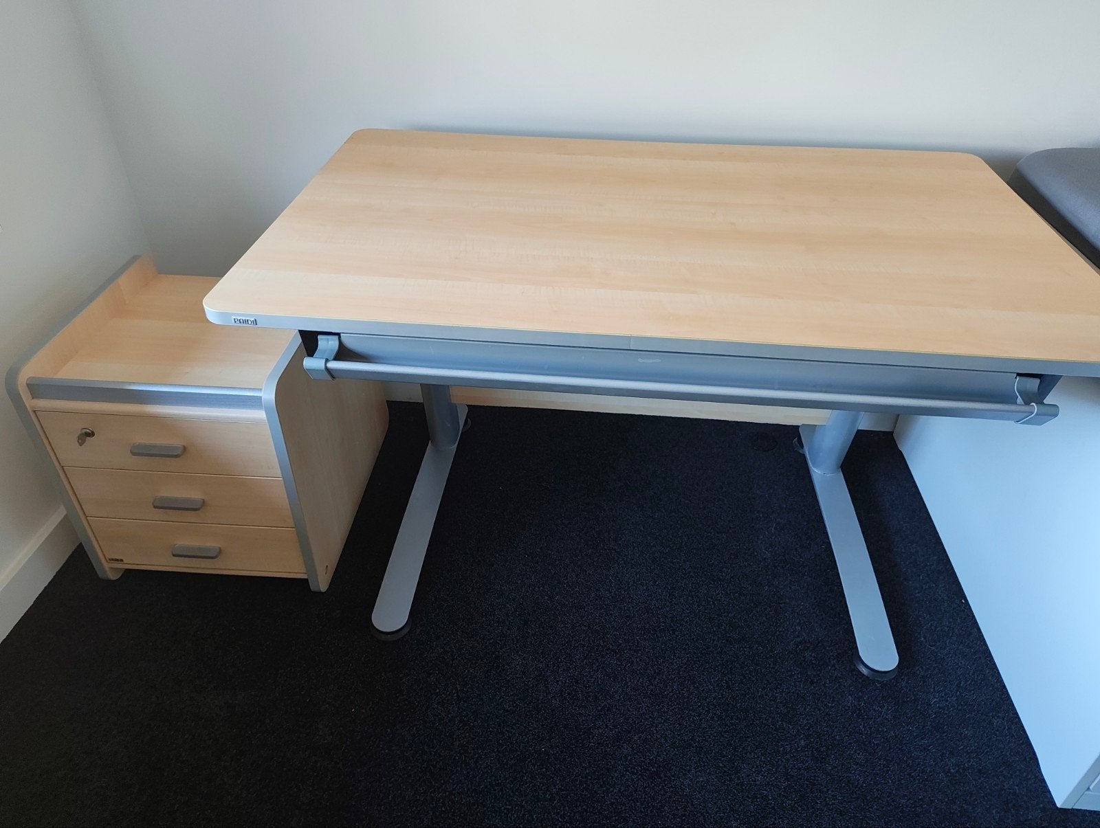 verstelbare tekentafel met ladekast, Huis en Inrichting, Bureaus, Ophalen, Gebruikt, 75 cm, 125 cm