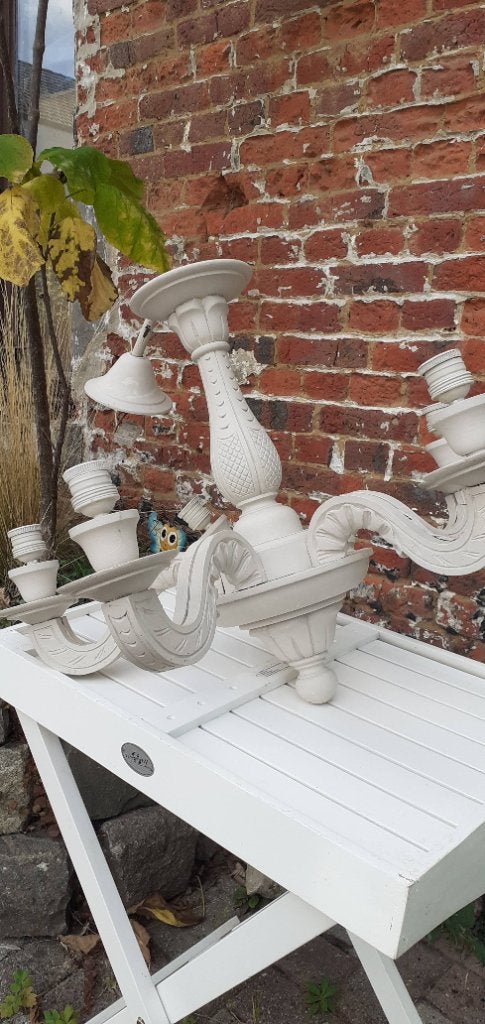 Lustre bois blanc, Enlèvement, Utilisé, Bois, Chabby chic