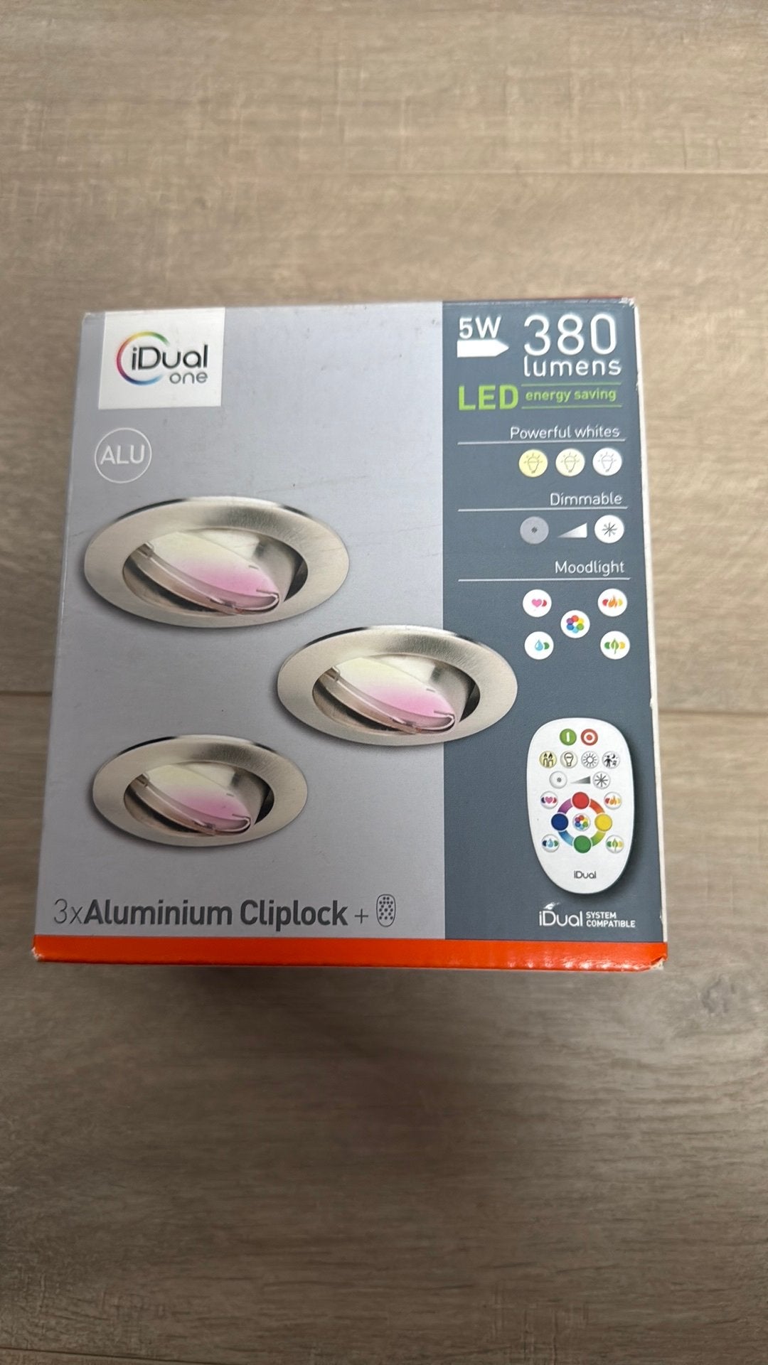 Idual 3 aluminuspotd met kleur led en afstandsbediening *New, Huis en Inrichting, Lampen | Spots, Overige materialen, GU10, Overige merken