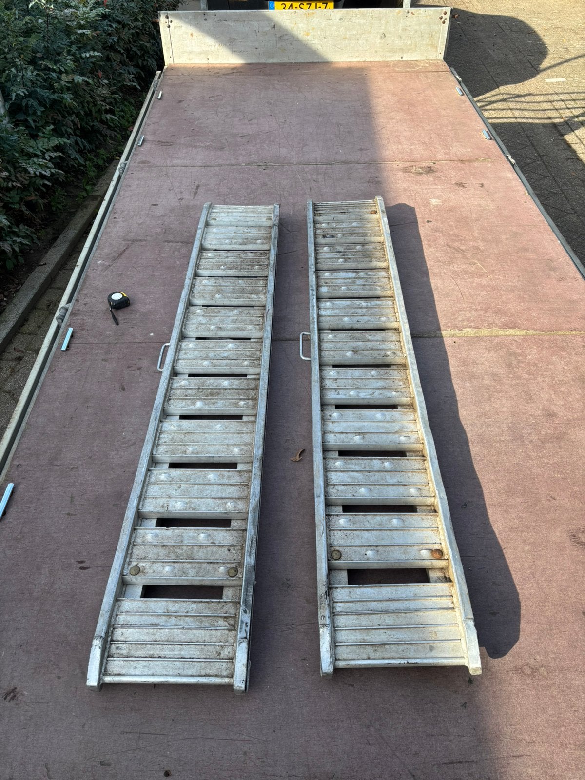 Aluminium oprijplaten 1,8m lang, Ophalen of Verzenden, Zo goed als nieuw