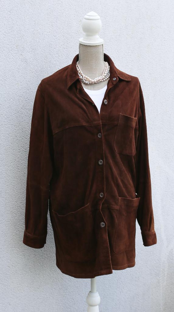 XL-jas/shirt van zacht suède, Kleding | Dames, Jassen | Winter, Ophalen of Verzenden, Zo goed als nieuw, Maat 42/44 (L), Bruin