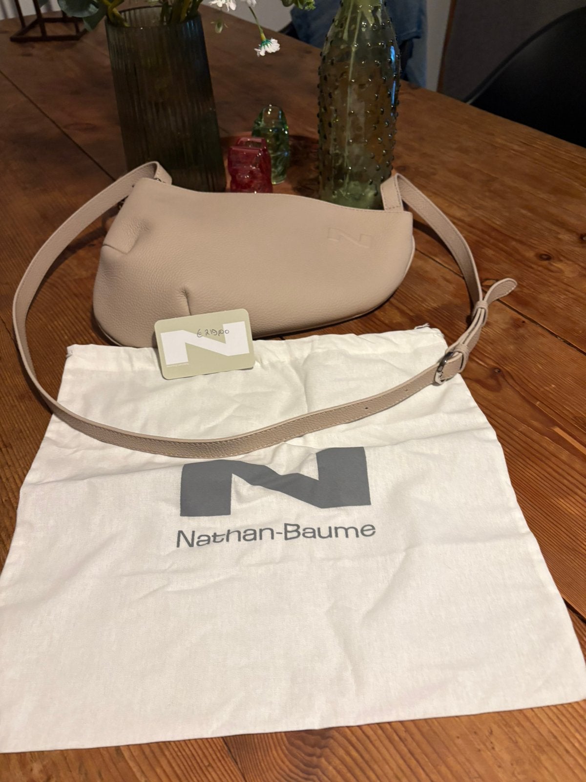 Nathan handtas beige, Ophalen of Verzenden, Zo goed als nieuw, Beige, Handtas