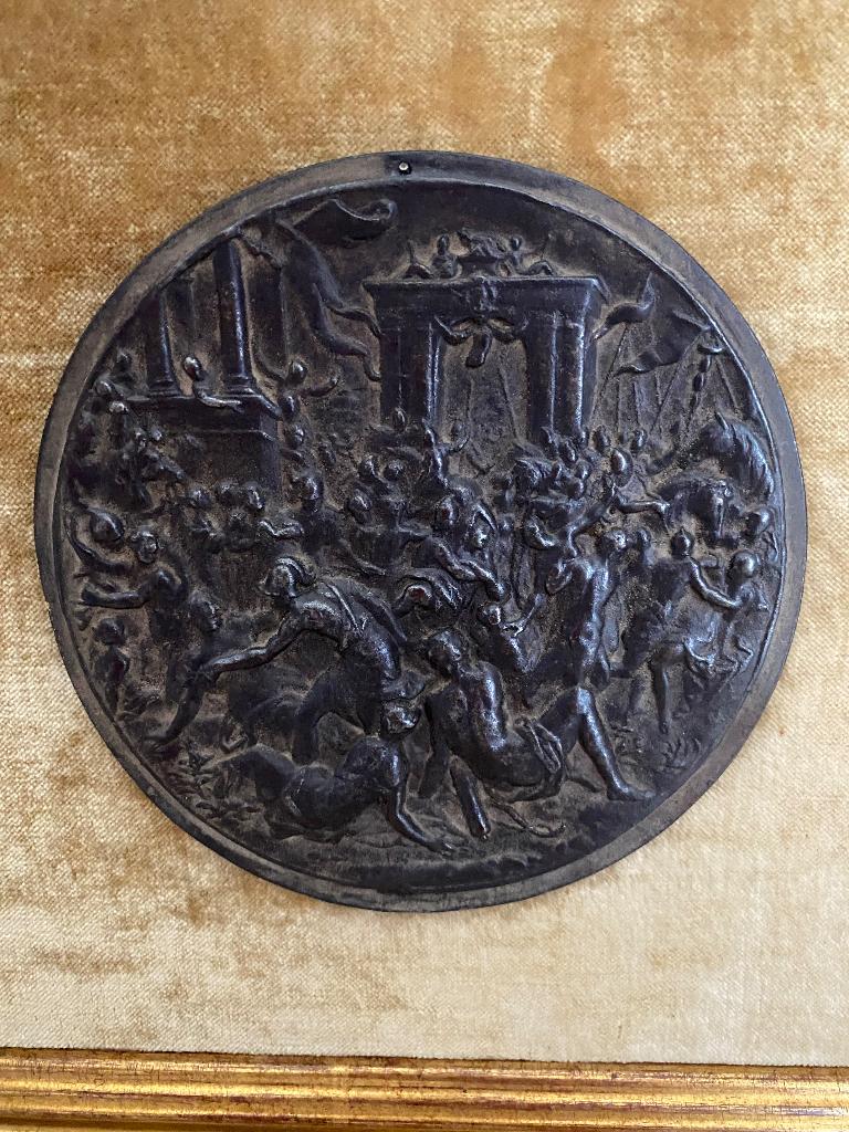 Grote Médaille of ronde medaillon metaal ingelijst, Postzegels en Munten, Verzenden, Overige materialen