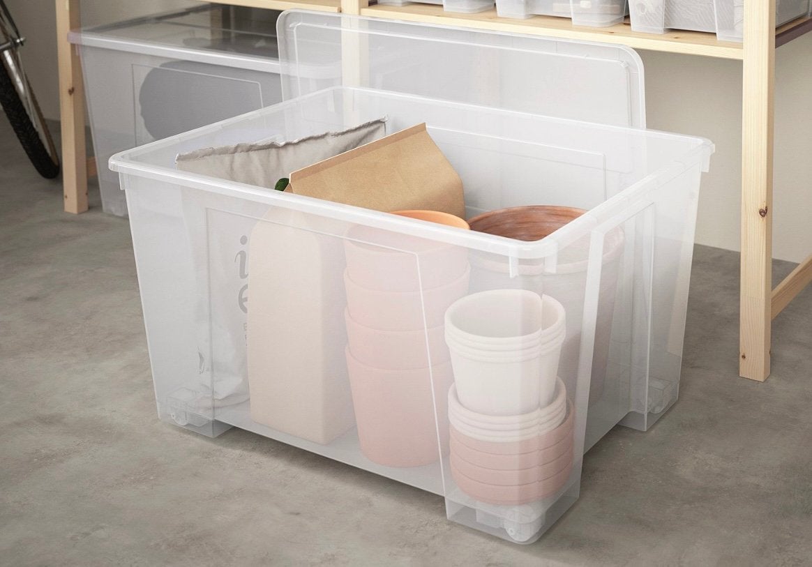 Plastic bak met deksel, Ophalen, 40 tot 60 cm, Bak of Kist, 75 tot 100 cm