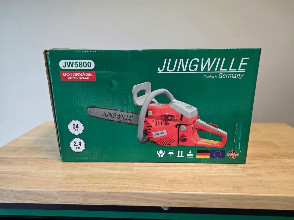 Jungwille JW5800 – Benzine Kettingzaag, Tuin en Terras, Ophalen, Nieuw, 30 tot 50 cm, Benzine