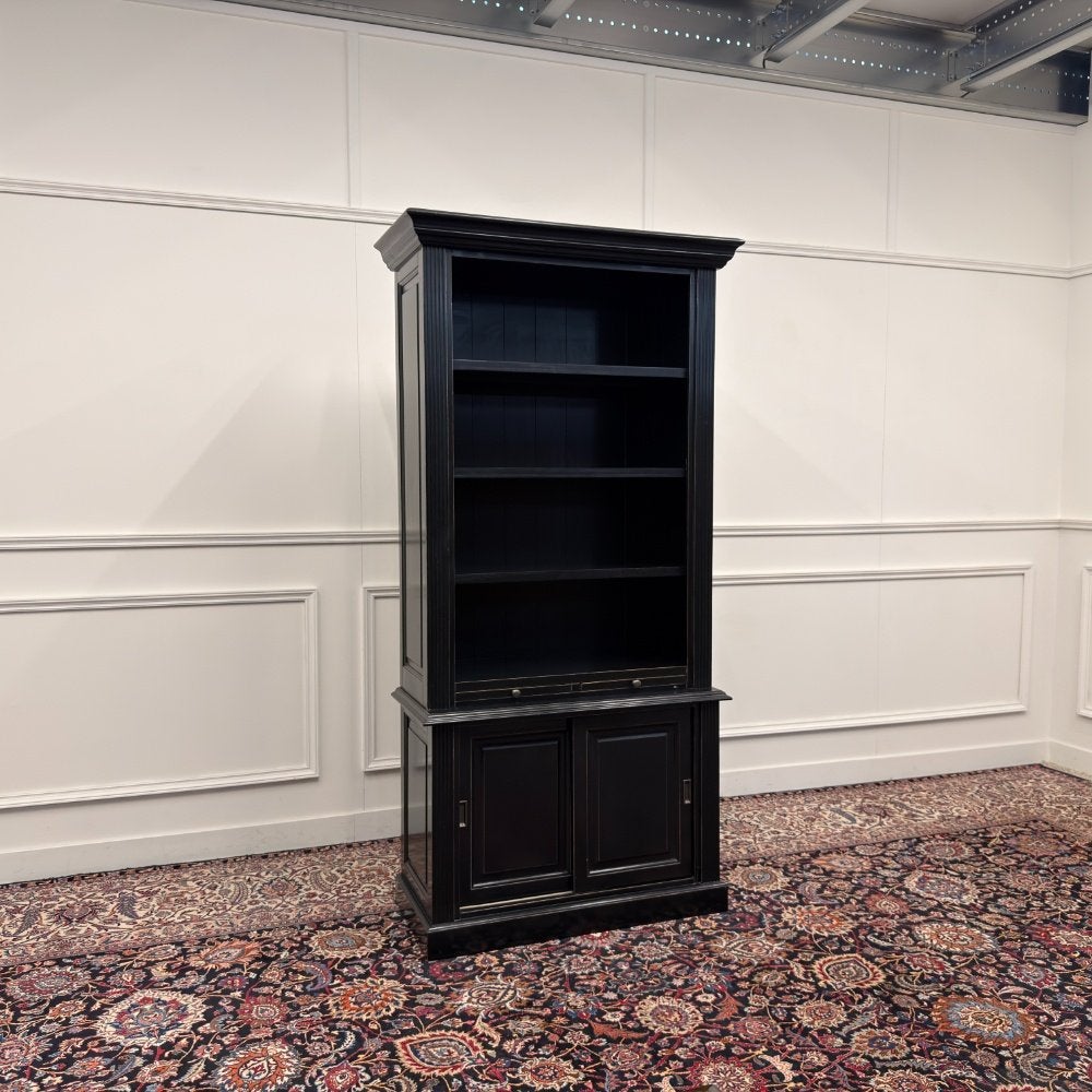 Klassiek Engelse Zwarte Boekenkast Kast, Ophalen