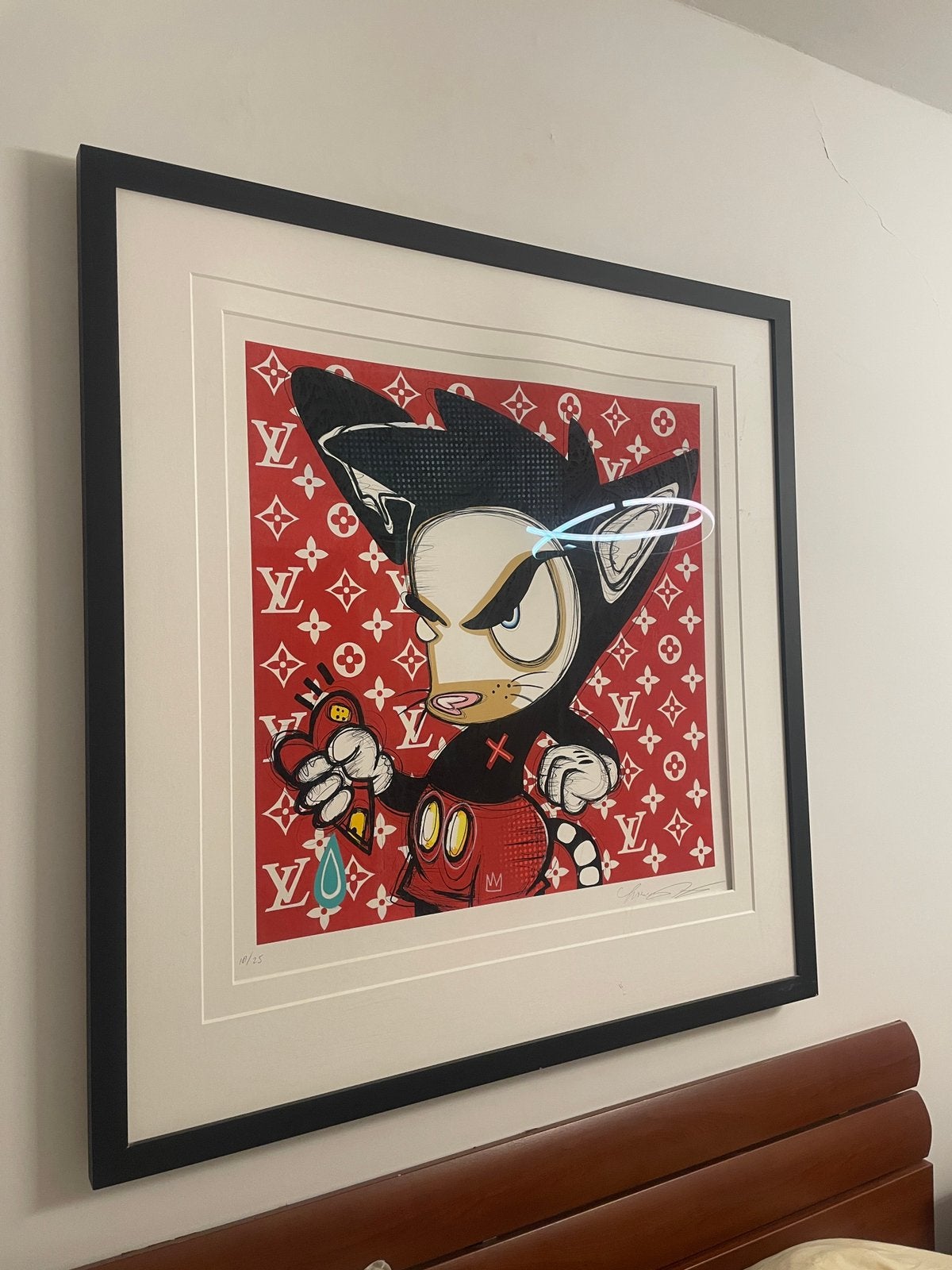 Édition limitée 18/25 - Pop art Mickey x LV - Neon h, Antiquités & Art, Signé, Enlèvement