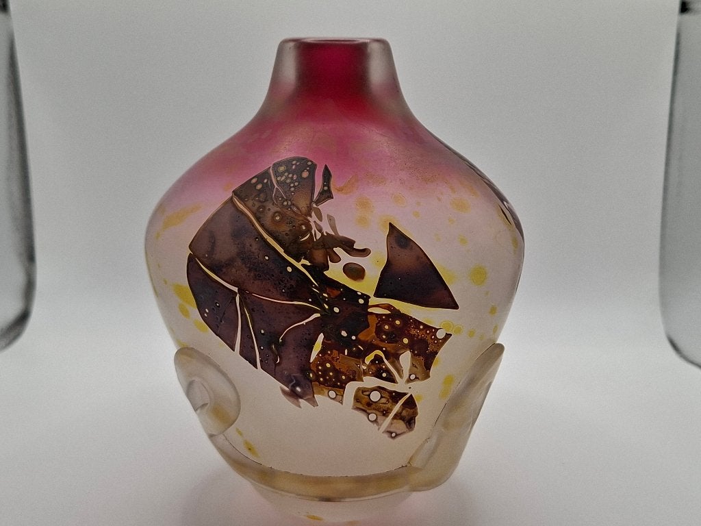 Vase signé Louis Leloup du Val saint lambert. Signé, Antiek en Kunst, Ophalen