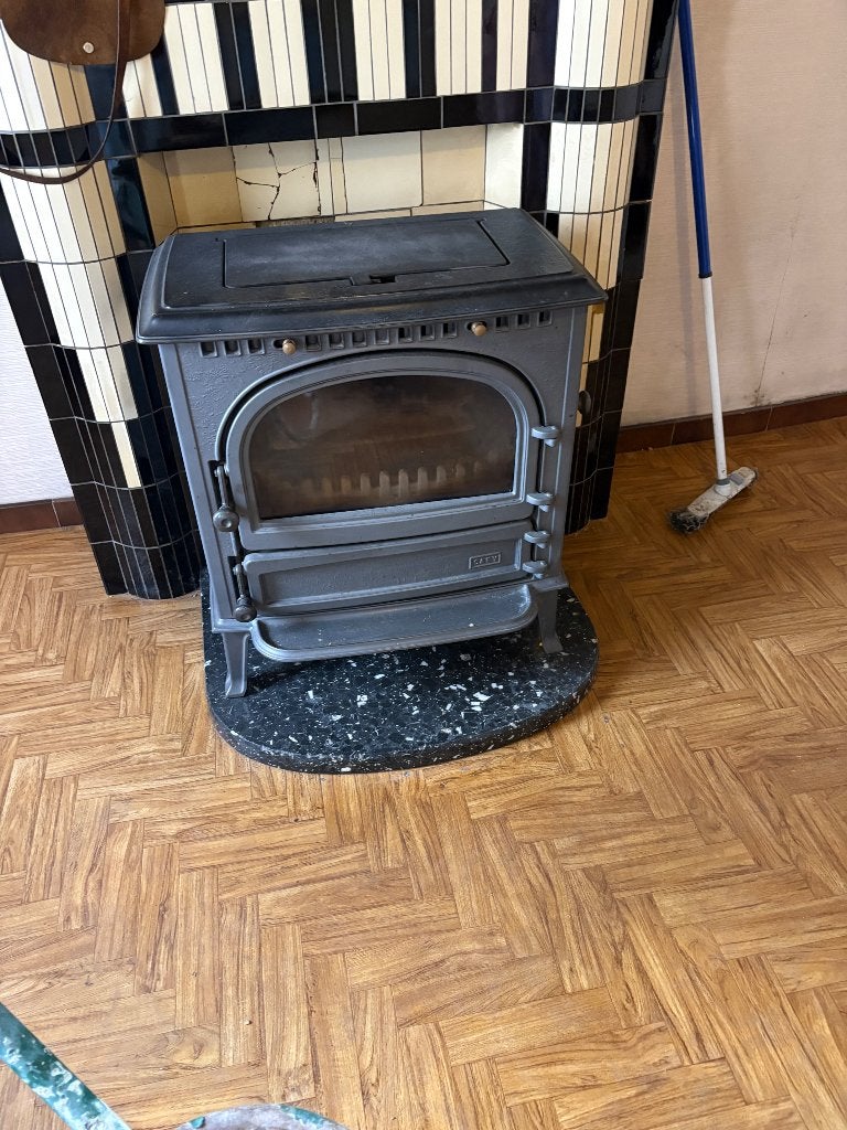 SAEY gietijzeren houtkachel- vintage, Ophalen, Gebruikt, Houtkachel, Vrijstaand