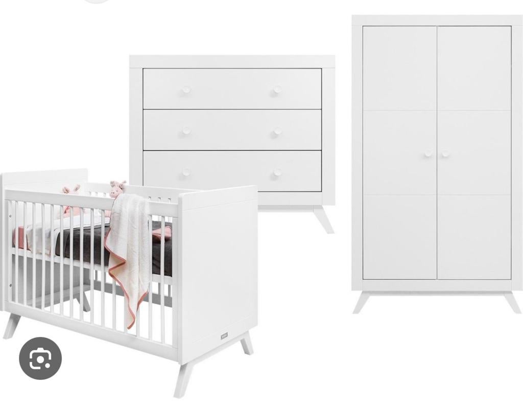Bopita Fiore Babykamer- babybed + commode + kast + wandrek, Ophalen, Zo goed als nieuw
