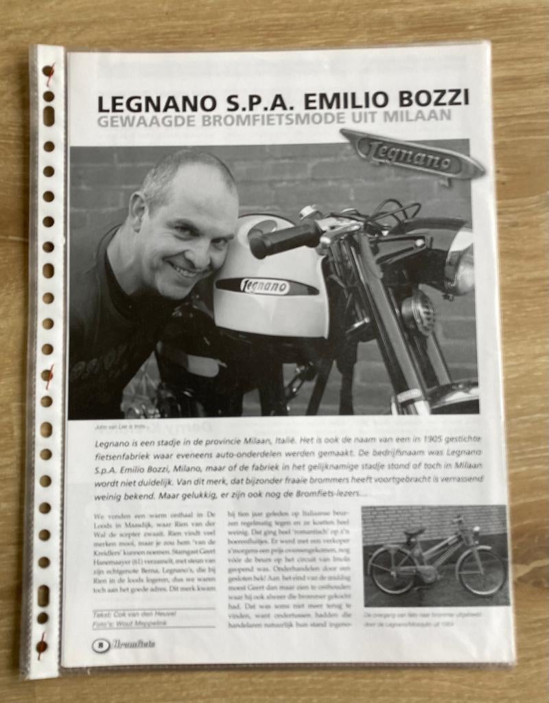 Map met documentatie Legano S.P.A. Bromfietsen / Brommers, Fietsen en Brommers, Handleidingen en Instructieboekjes, Zo goed als nieuw