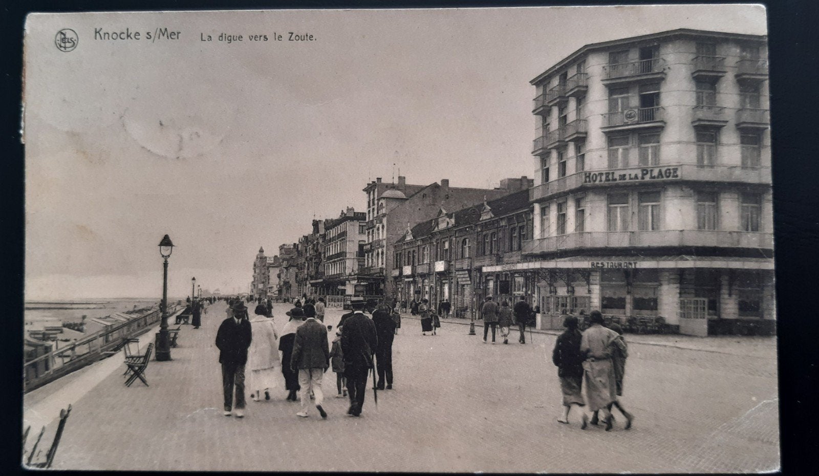 Knocke KNOKKE LA DIGUE ZEEDIJK 1924, Verzamelen, Ophalen of Verzenden