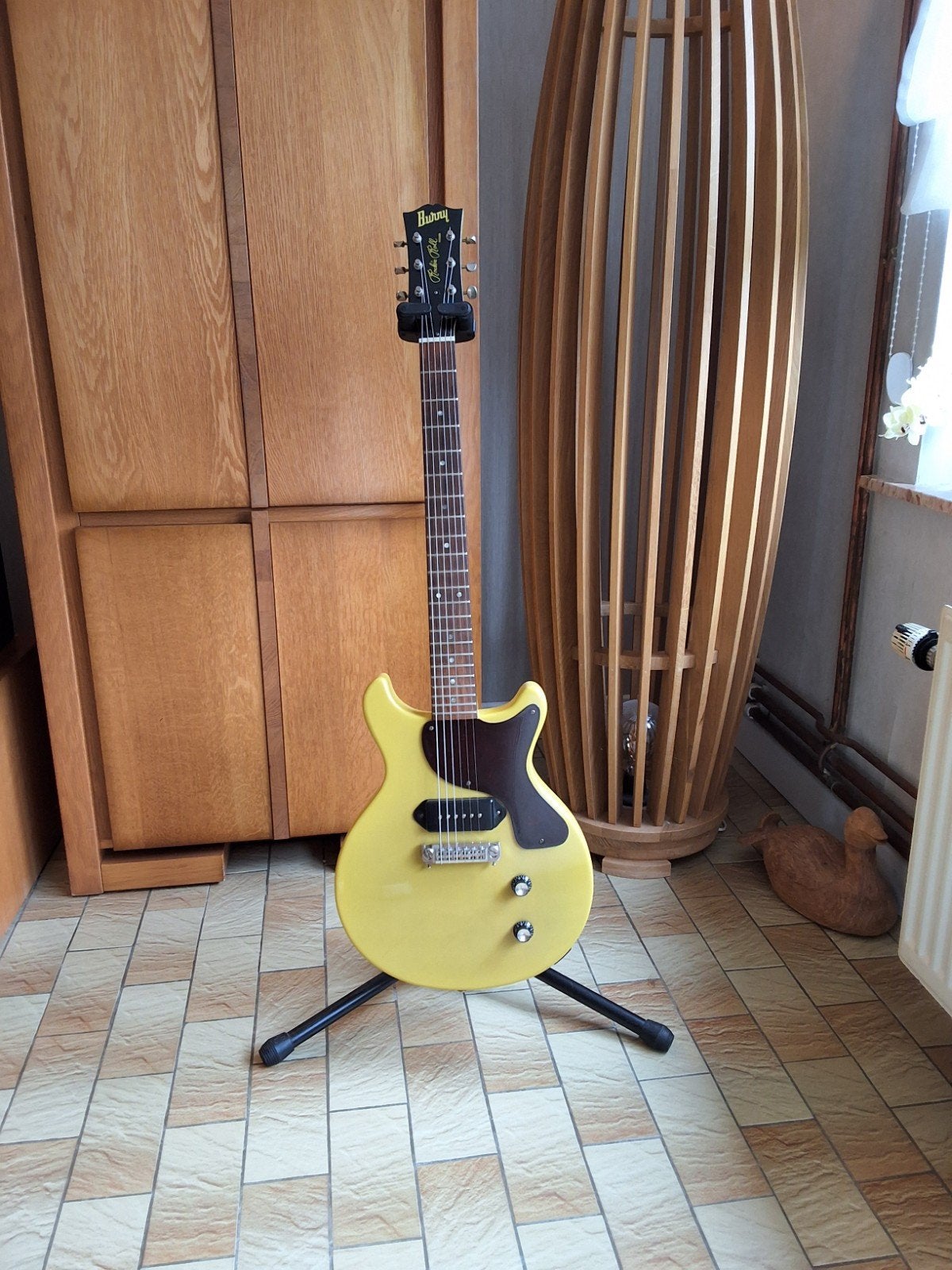 Burny Rock n Roll Version Les Paul Junior DC Yellow TV, Enlèvement, Comme neuf, Électrique, 6 cordes