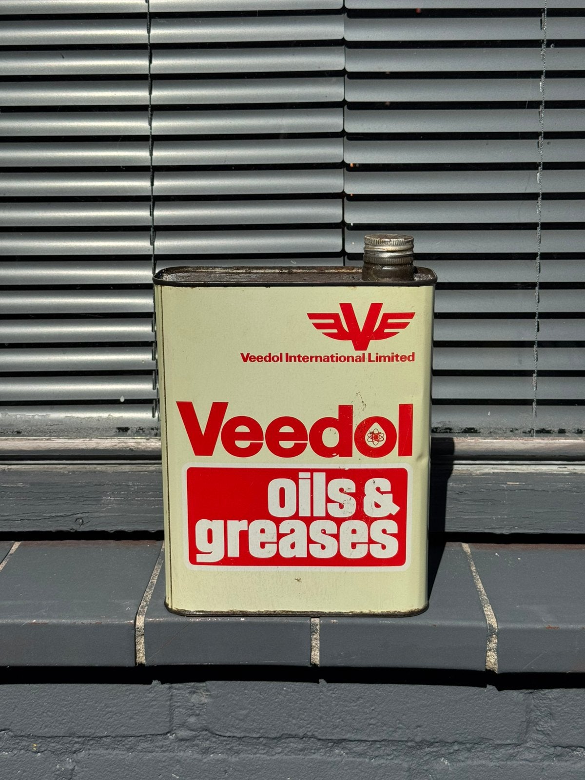 Veedol 2 Liter olie blik, Verzamelen, Gebruikt, ., ., .