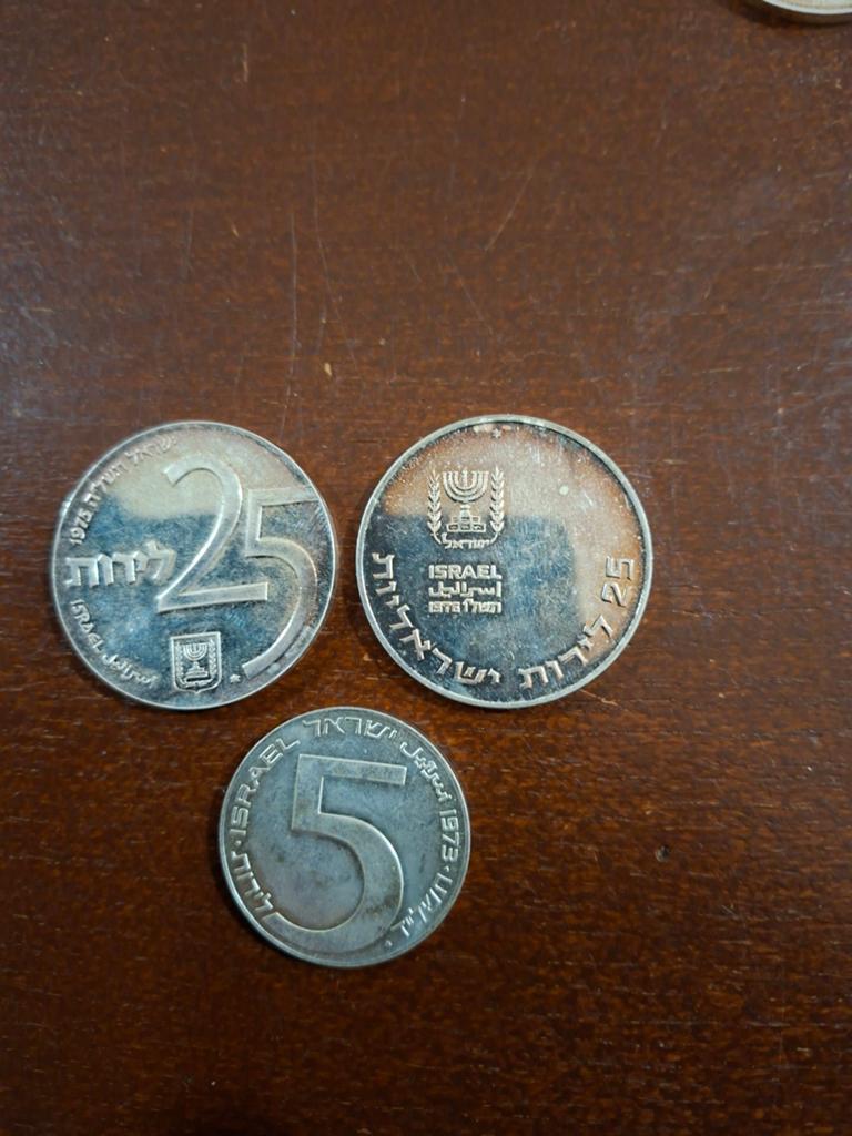 2x 25 lirot en 1 x 5 lirot (zilver), Postzegels en Munten, Ophalen, Zilver