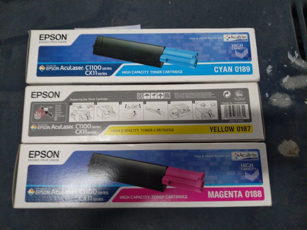 " cartouches Epson pour AcuLaser C 1100, CX11 NOS, Informatique & Logiciels, Ordinateurs & Logiciels Autre, Enlèvement, Neuf