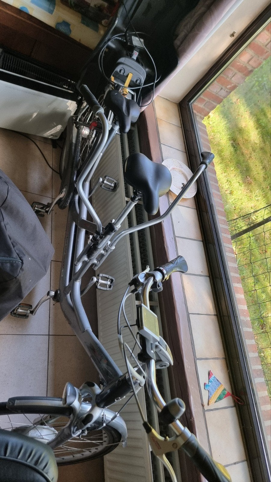 Elektrische tandem sparta, Fietsen en Brommers, Fietsen | Tandems, Ophalen, Zo goed als nieuw
