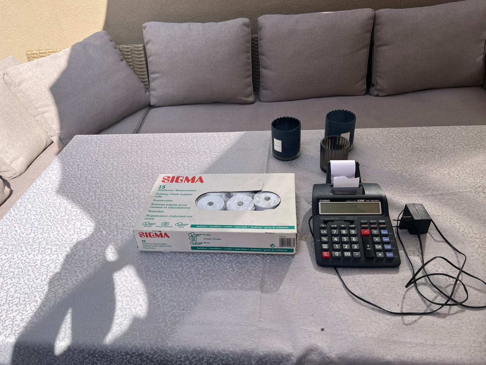 Casio HR-150TEC + 12 nieuwe rollen, Ophalen, Gebruikt